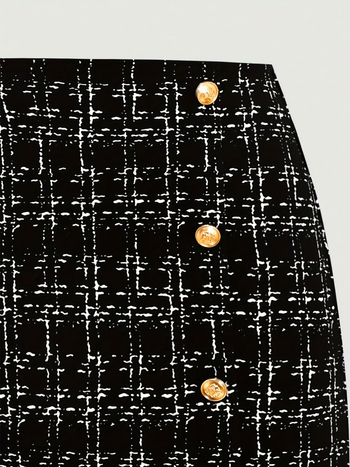 Tüdrukute kaheosaline kostüüm: cardigan ja seelik, ruudumuster, polüester 90–95%,pikad varrukad, kevad 2025