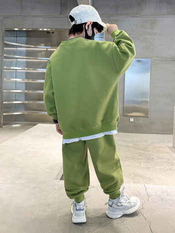 Poiste puuvillane spordikomplekt, kaheosaline komplekt, pikkade varrukatega, kevad-sügise hooaeg