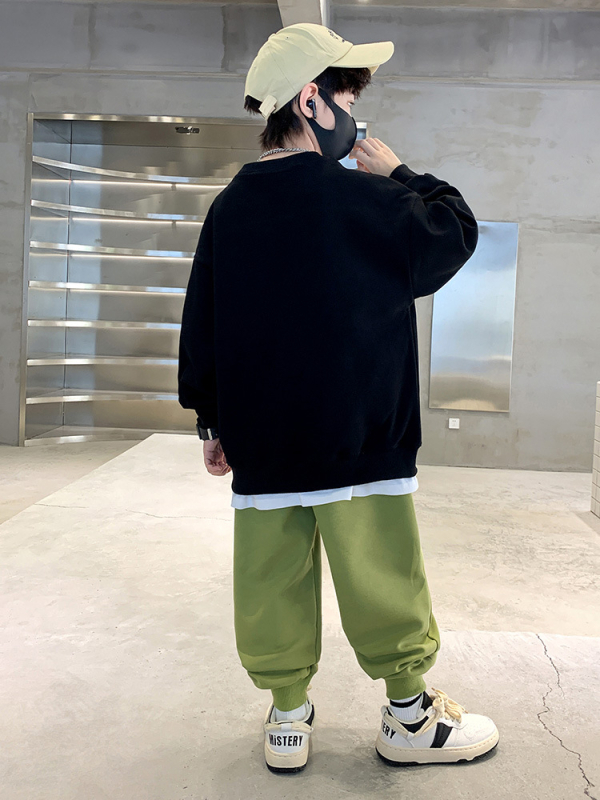 Poiste puuvillane spordikomplekt, kaheosaline komplekt, pikkade varrukatega, kevad-sügise hooaeg