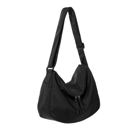 Unisex lõuendist crossbody kott tänavuse moe stiilis, suur maht, horisontaalne ruudukujuline kuju, tõmblukk, vooder nailon