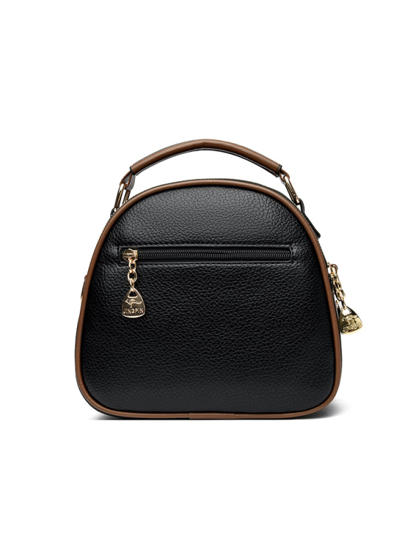 Γυναικεία τσάντα σε αστικό μινιμαλιστικό στυλ, PU δέρμα, τετράγωνος σχεδιασμός, οβάλ σχήματος, φερμουάρ για κλείσιμο