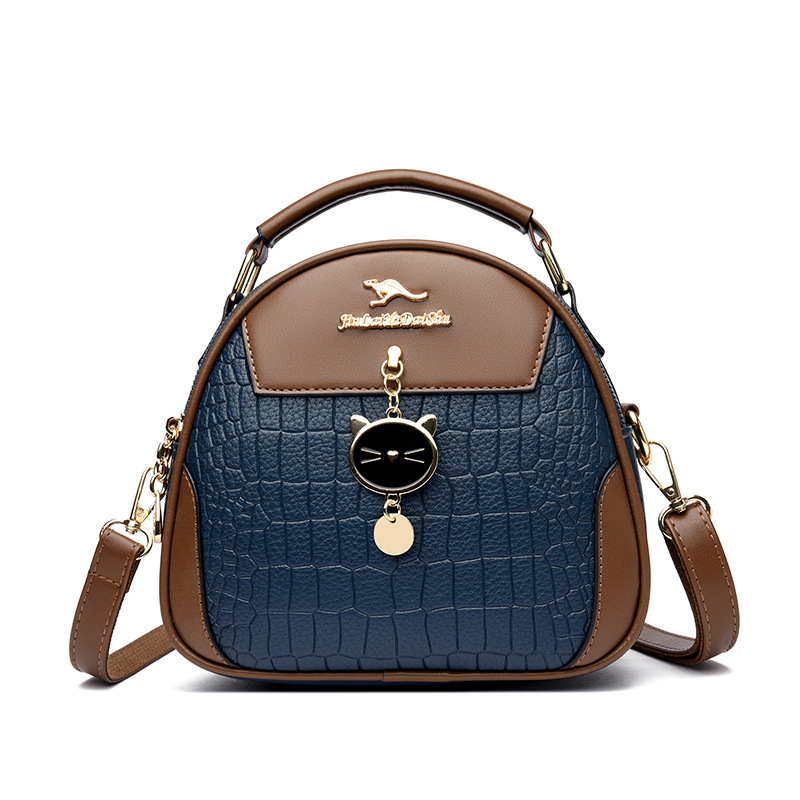 Γυναικεία τσάντα σε αστικό μινιμαλιστικό στυλ, PU δέρμα, τετράγωνος σχεδιασμός, οβάλ σχήματος, φερμουάρ για κλείσιμο