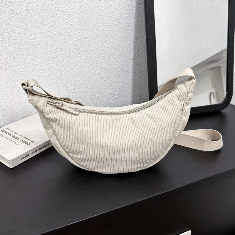 Nanju Corduroy Dumpling τσάντα με φερμουάρ, εσωτερικό ID τσέπη, τύπος Dumpling, πολυεστερική επένδυση, Φθινόπωρο 2023