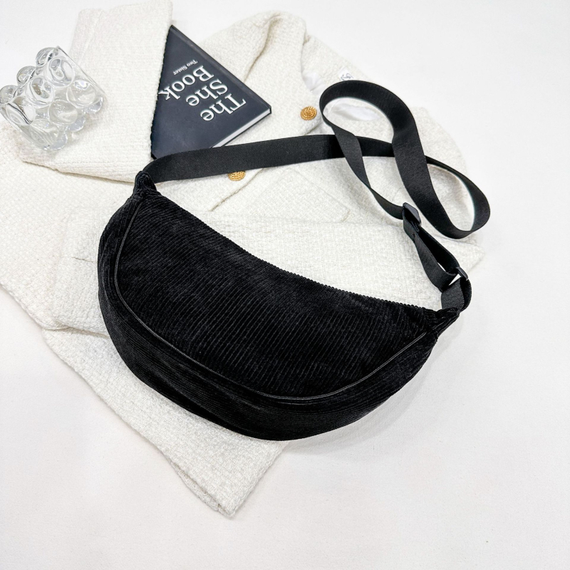 Nanju Corduroy Dumpling τσάντα με φερμουάρ, εσωτερικό ID τσέπη, τύπος Dumpling, πολυεστερική επένδυση, Φθινόπωρο 2023