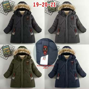 Keskmise pikkusega lastejakk puuvillase täidisega, kapuuts, puuvillane vooder, tõmblukk, paksendatud disain