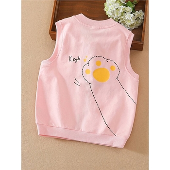 Детска жилетка без ръкави, стил колеж, памук 95%, за възраст 3–8 г, пролет и есен