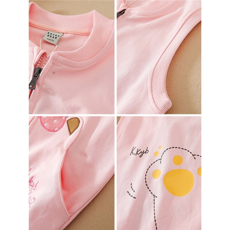 Детска жилетка без ръкави, стил колеж, памук 95%, за възраст 3–8 г, пролет и есен