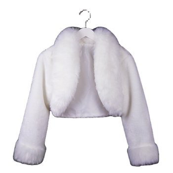 Χειμωνιάτικη νυφική εσάρπα με μακριά μανίκια, τεχνητή γούνα, μονόχρωμο σχέδιο, ιαπωνο-κορεατικό γλυκό στυλ