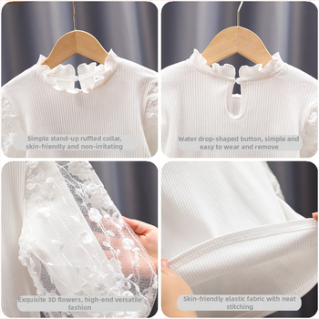 Tüdrukutele pikkade varrukatega puuvillane T-särk + ühtlane muster; Kangas: 95% puuvill; Varrukas: pikk; Sobib vanusele 3–8 aastat; Sõbralik, pehme töötlemine