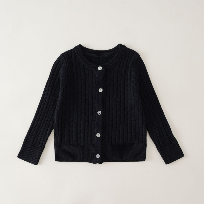 Детски вълнен пуловер — Корейски стил, кръгло деколте, дълги ръкави, копчета в ред