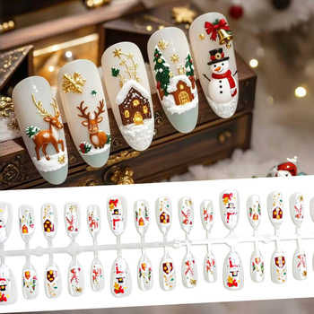 Maniküüri kleepsud Cat-Eye efektiga, jõululume motiiv, 30 tk