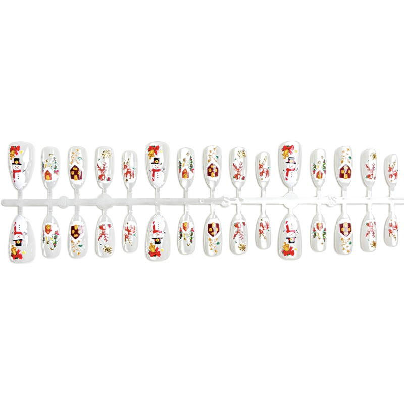 Maniküüri kleepsud Cat-Eye efektiga, jõululume motiiv, 30 tk