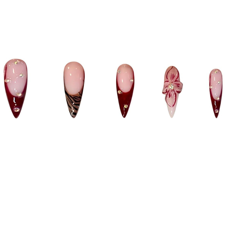 Naiste moe ehted: 3D lillede disain kristallidega, mandli kujuga, paela motiiv, kandmiseks