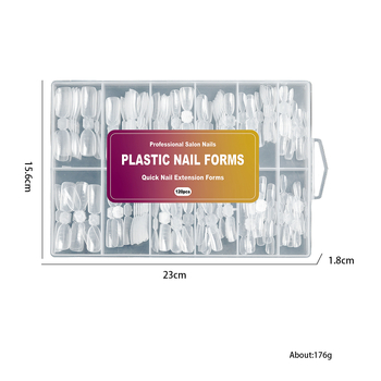Manzilin 2-ühes küünevorm küünepikenduseks, keskmise kujuga, liblika muster, OEM, päritolu Zhejiang, 120-tükiline karp