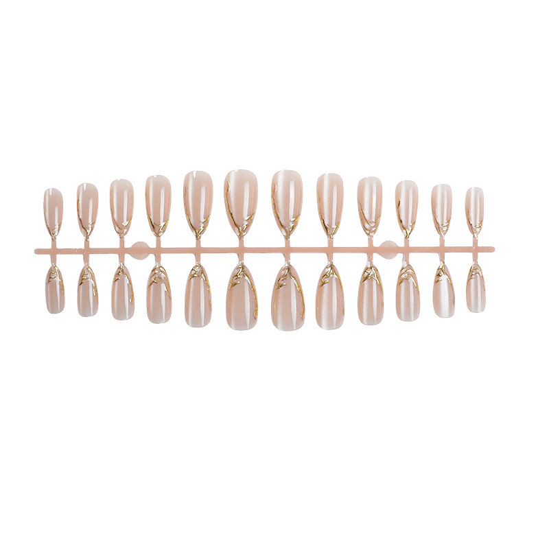 Kunstküüned kassisilma efektiga, mandlikujulise kujuga, maniküüri kleepsud kooriku mustriga ja metalliliste joonte aktsentidega