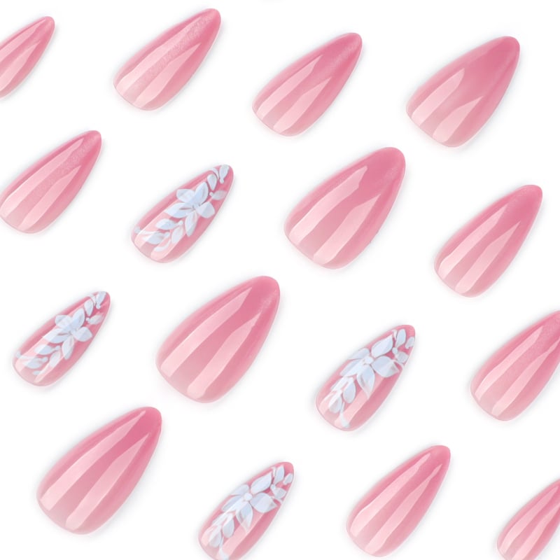 Kassi silma efektiga kunstküüned, kandmiseks, mandlikujuline kujund, lille muster