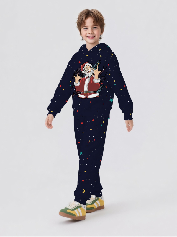 Детски спортен комплект с качулка – 2 части: суитшърт с дълги ръкави и панталони, памучна смес с 50-70% полиестер, за пролет и есен, за деца над 8 години.