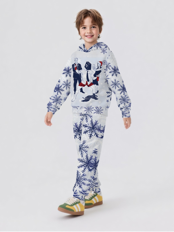 Детски спортен комплект с качулка – 2 части: суитшърт с дълги ръкави и панталони, памучна смес с 50-70% полиестер, за пролет и есен, за деца над 8 години.