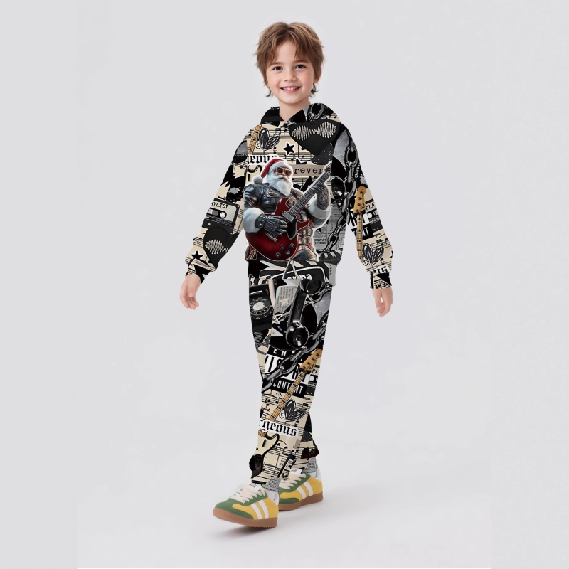 Детски спортен комплект с качулка – 2 части: суитшърт с дълги ръкави и панталони, памучна смес с 50-70% полиестер, за пролет и есен, за деца над 8 години.