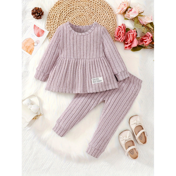 Детски костюм с панталони – сладък стил, плат от регенерирана целулоза, есенно-зимна колекция 2026.