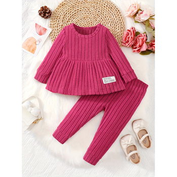 Детски костюм с панталони – сладък стил, плат от регенерирана целулоза, есенно-зимна колекция 2026.