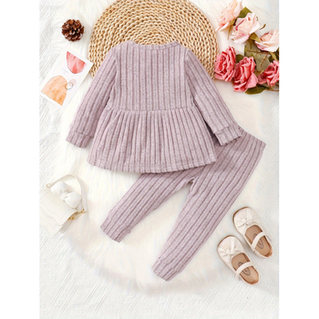 Детски костюм с панталони – сладък стил, плат от регенерирана целулоза, есенно-зимна колекция 2026.