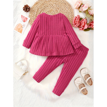 Детски костюм с панталони – сладък стил, плат от регенерирана целулоза, есенно-зимна колекция 2026.