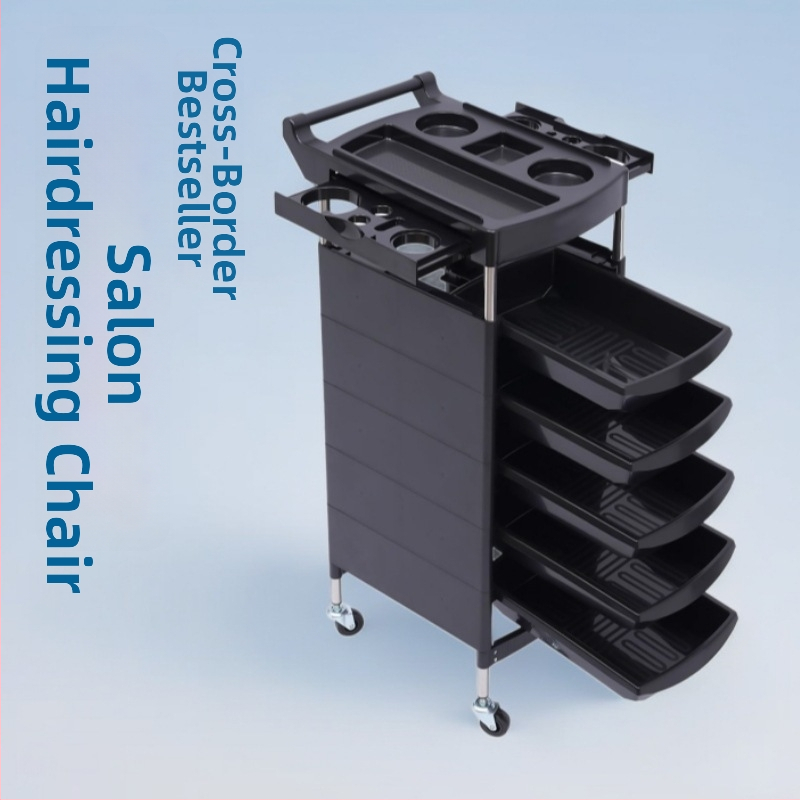 Iluhoolduse ja juuksuri tööriistade mobiilne käru – viis sahtlit, PP materjal, mudel A60, moods minimalistlik stiil, kokkupanek vajalik