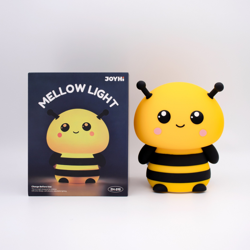 Lastele mõeldud öövalgust, kuusnurkne kujundus loomamotiividega (dinozaur ja mesilane), silikoonist abažuur, Type-C toide, joonisfilmistiilis, tööiga üle 100000 tunni