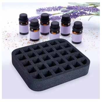 15 ml бутилка за етерично масло със спонжово отделение; Материал: финопорест спонж; Плътност: 16 кг/м3; Характеристики: 11