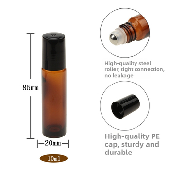 Klaasist roll-on pudel eteerilise õli jaoks, borosilikaatklaas, komplekt 24 kinkekastiga