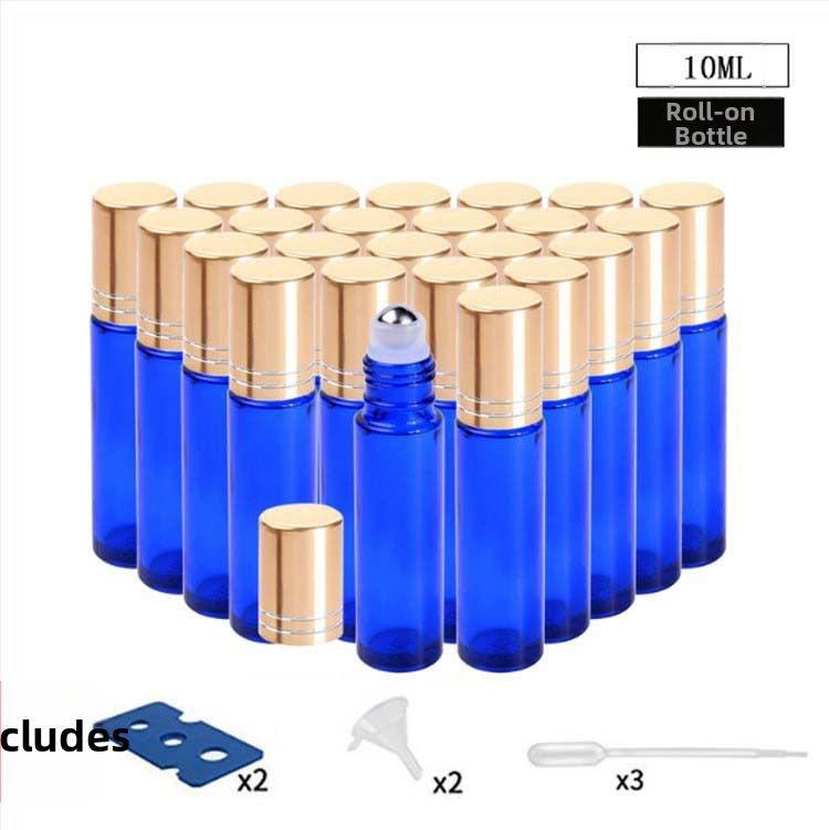 Klaasist roll-on pudel eteerilise õli jaoks, borosilikaatklaas, komplekt 24 kinkekastiga