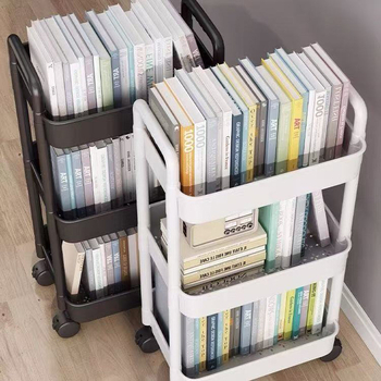 Метален стелаж за съхранение - 3-етажен, преносим, от въглеродна стомана, мултифункционален