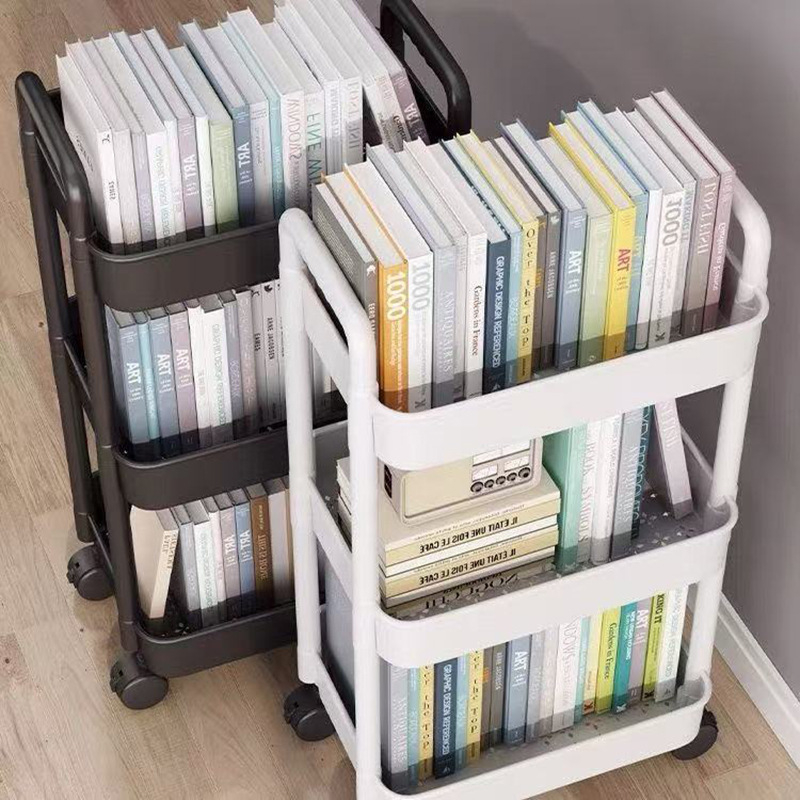 Метален стелаж за съхранение - 3-етажен, преносим, от въглеродна стомана, мултифункционален