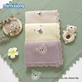 Puuvillane beebi tekk kärudeks, Mimi Bear bränd, armas karu muster, sobib kevadeks, suveks ja sügistalveks, imikutele ja 1–3-aastastele lastele