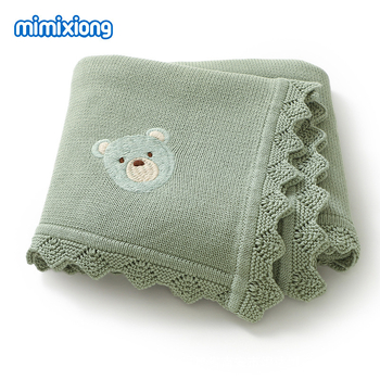 Памучно бебешко хвърлящо одеяло за количка, с рисунка на мечета, марка Mimi Bear, подходящо за пролет, лято и есен, за деца от 1 до 3 години