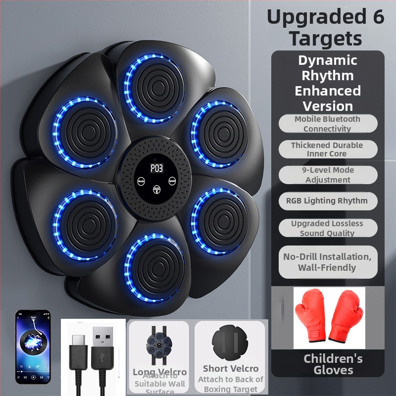 Умен музикален кръгъл боксов апарат за домашна употреба – ABS, висящ тип, електронна мишена, вътрешен фитнес за възрастни и деца