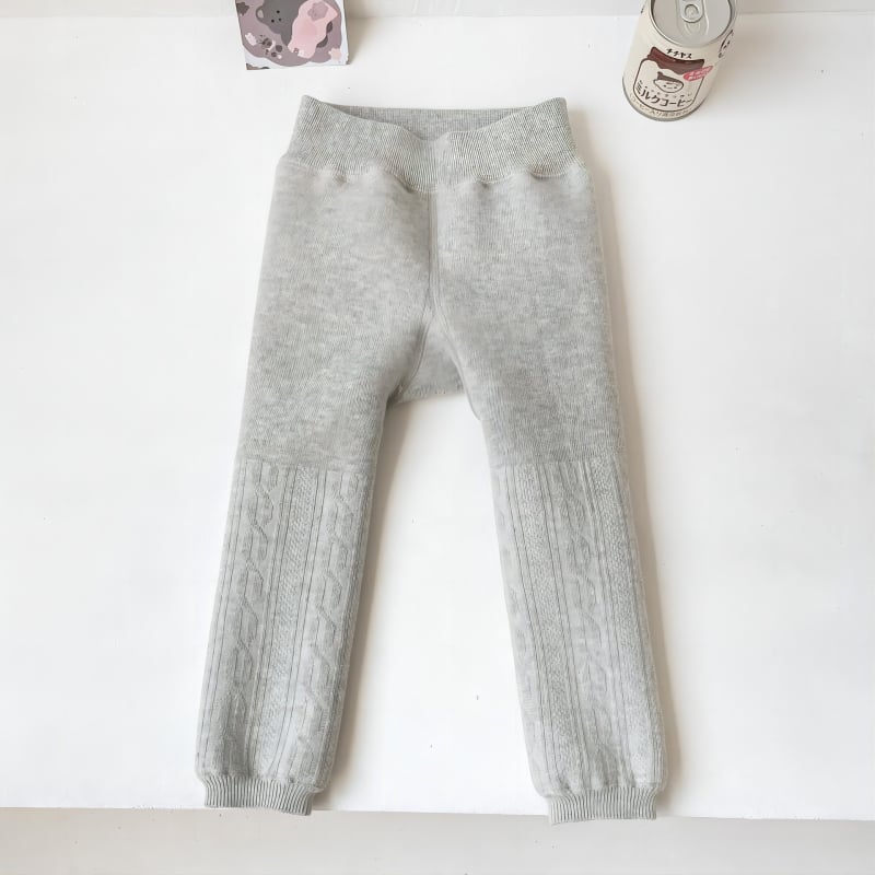 Детски клинове с подплата от флис, висока талия, корейски стил, до глезена, зимни, 75% памук