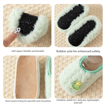 Laste põrandaka sokid pehme tallaga siseruumiks kasutamiseks, karikatuurne muster, polüester kiud, lühike toru, paksenenud, talveks