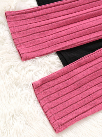 Момичешки ежедневни прави панталони с висока талия, полиестер, едноцветен модел, за пролетта и есента