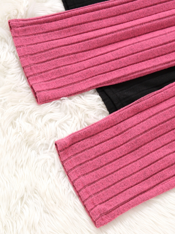 Момичешки ежедневни прави панталони с висока талия, полиестер, едноцветен модел, за пролетта и есента