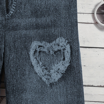 Детски дънки в корейски стил, еластичен пояс със средна талия, 95% полиестер, едноцветни, лято–есен 2025