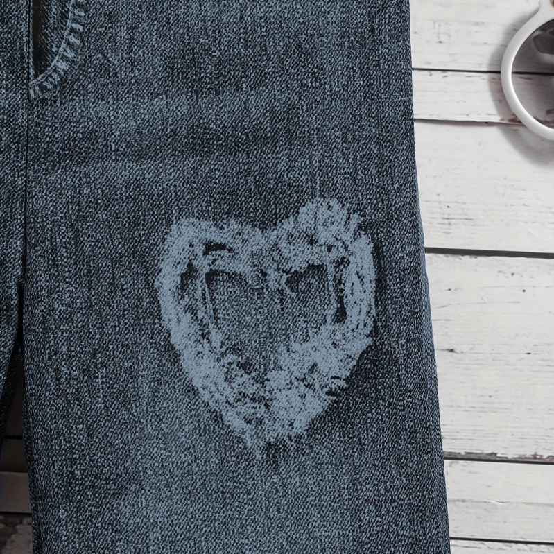 Детски дънки в корейски стил, еластичен пояс със средна талия, 95% полиестер, едноцветни, лято–есен 2025