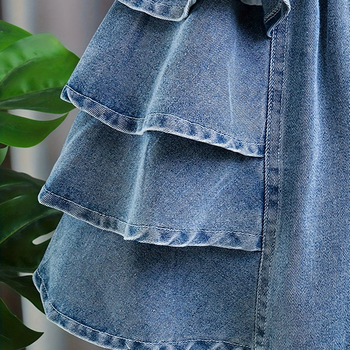 Детски дънкови къси панталони в корейски стил, средна талия, 50% памук, за деца на възраст 1–3 години (80–100 см), пролет 2025