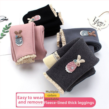 Tüdrukute paksud legginssid, vabas lõikes, sügisel ja talvel