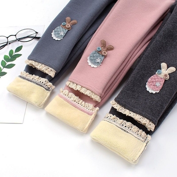 Леггинси за момичета, дебели, свободен силует, за есен и зима