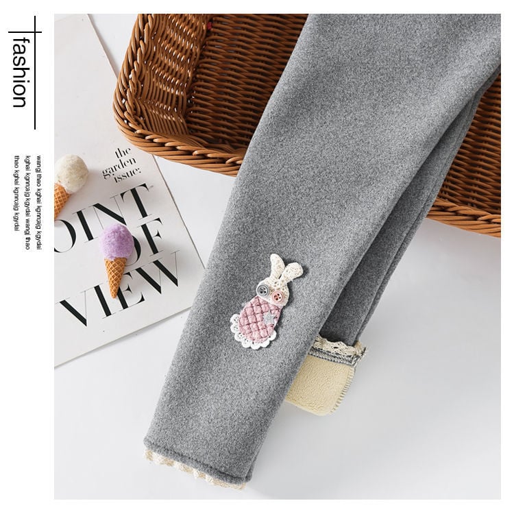 Леггинси за момичета, дебели, свободен силует, за есен и зима