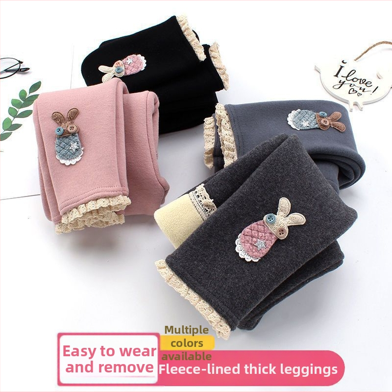 Tüdrukute paksud legginssid, vabas lõikes, sügisel ja talvel