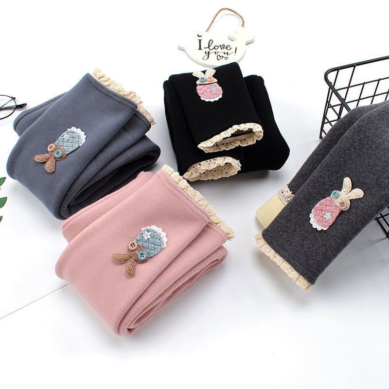 Tüdrukute paksud legginssid, vabas lõikes, sügisel ja talvel