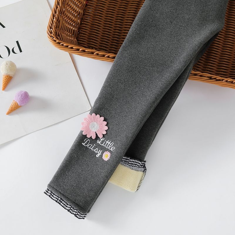 Леггинси за момичета, дебели, свободен силует, за есен и зима